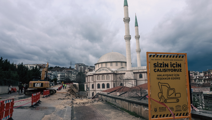 Nilüfer’de güvenli ulaşım için istinat duvarı yenileniyor
