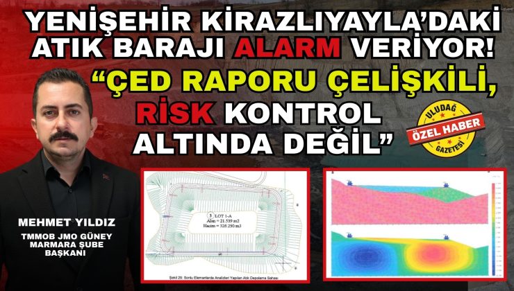 Yenişehir Kirazlıyayla’daki atık barajı alarm veriyor: “ÇED RAPORU ÇELİŞKİLİ RİSK KONTROL ALTINDA DEĞİL”