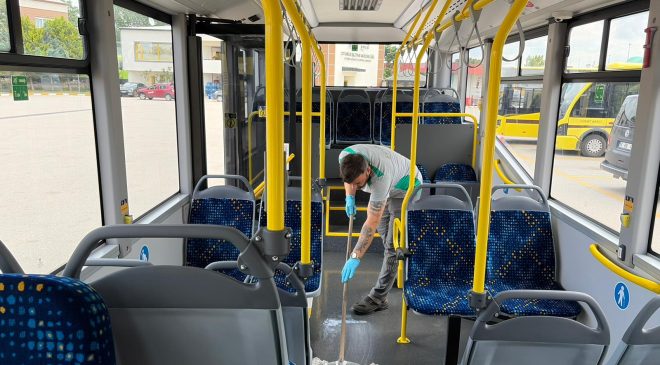 Bursa’da otobüs ve raylı sistem araçlarında hijyen seferberliği