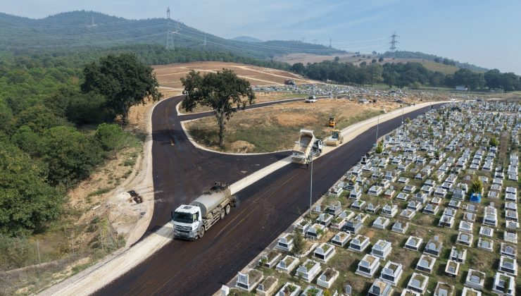 Erdoğanköy Kent Mezarlığı’nda yollar yenilendi